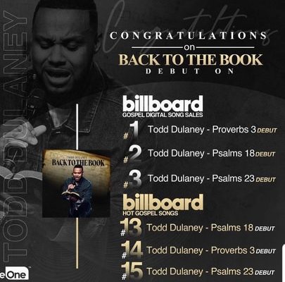 Todd Dulaney’s “Back to the Book” Tops Billboard Charts