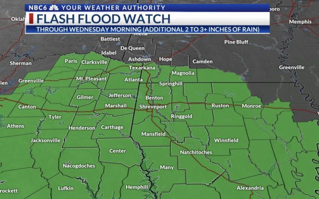 Flash Flood Watch in effect through Wednesday morning