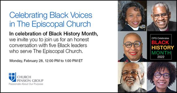 Church Pension Group to Host Webinar  Celebrating Black Voices in The Episcopal Church