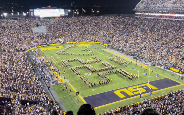 LSU and SU bands perform together at weekend football game